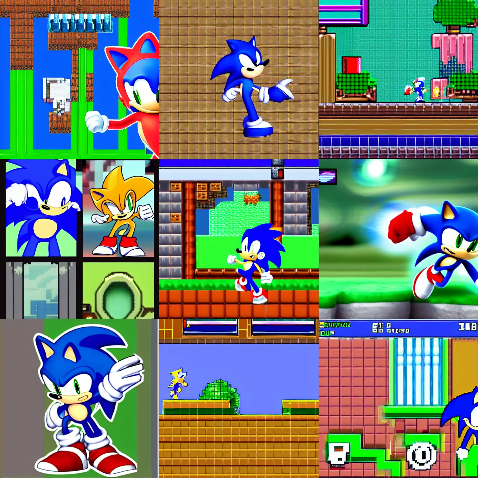 The Spriters Resource - Full Sheet View - Sonic the Hedgehog (Prototype) - Green  Hill Zone Act. 2 (Dark)