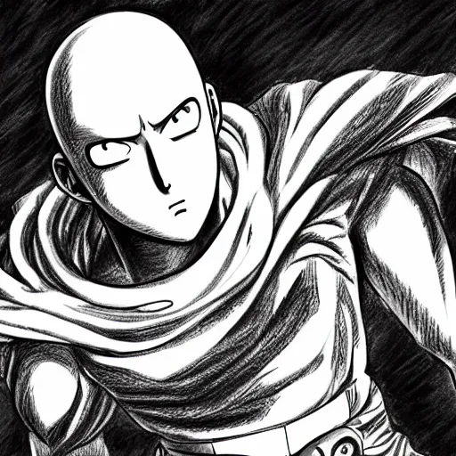 highly detailed drawing of Saitama from One Punch Man, | Stable Diffusion