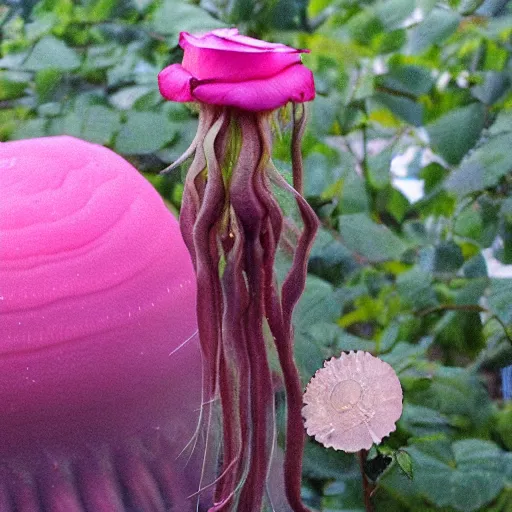 Image similar to rose and jellyfish hybrid