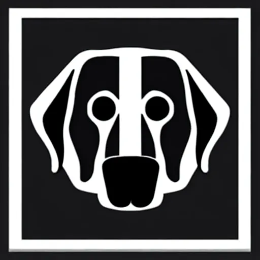 Prompt: minimal geometric dog logo by karl gerstner, monochrome, symmetrical