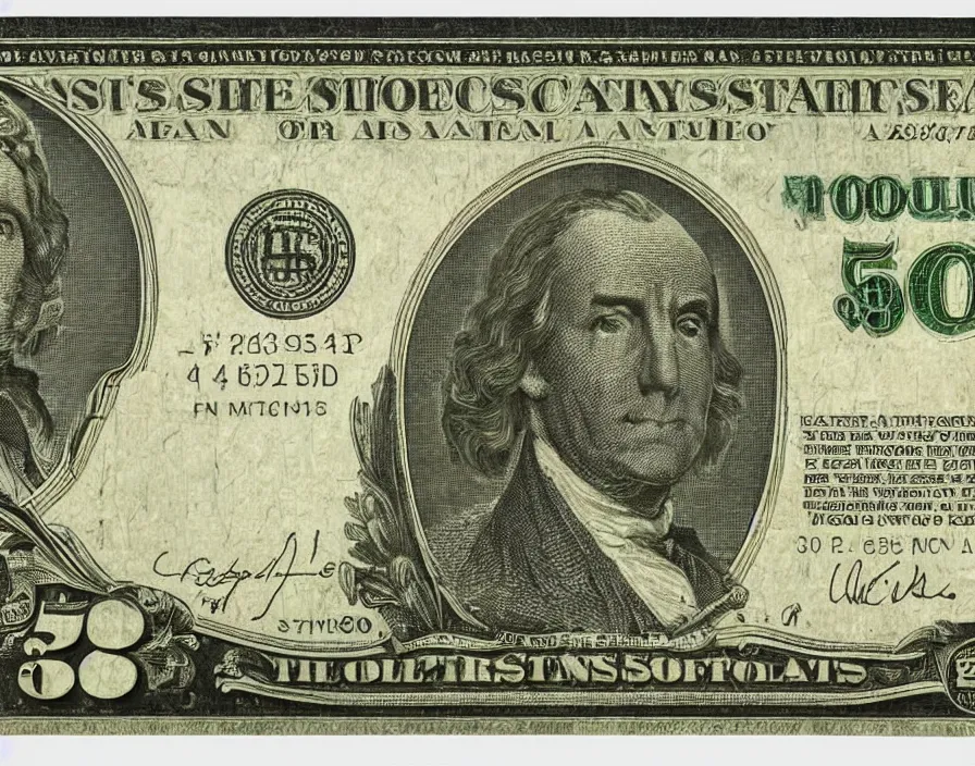 Image similar to rectangular photograph of $ 5 0 u. s. currency note