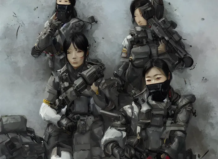 Image similar to female south korean cybernetic counterterrorist unit 7 0 7 th special mission group, tactical training, by maciej kuciara c 1 0. 0