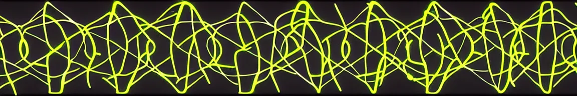 Image similar to abstract art representing a network, glowing neon mesh on a dark background