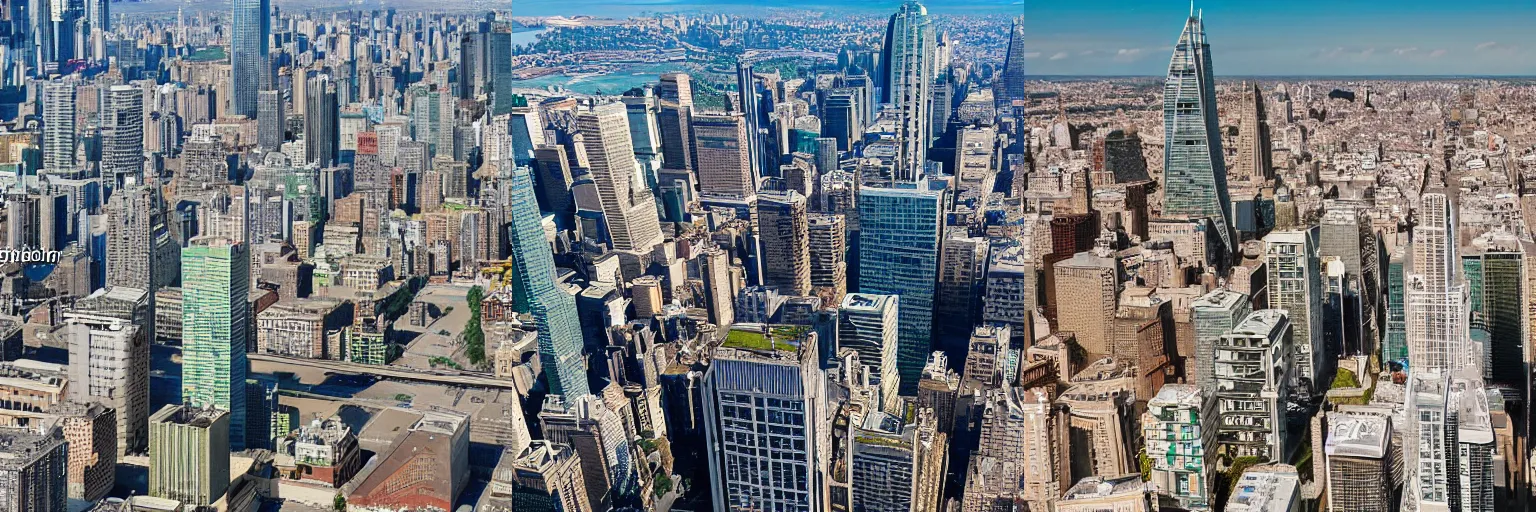 Prompt: birds eye view of metropolitan buildings