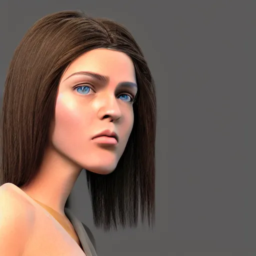 Image similar to young woman face with 8 inch long nose octane render