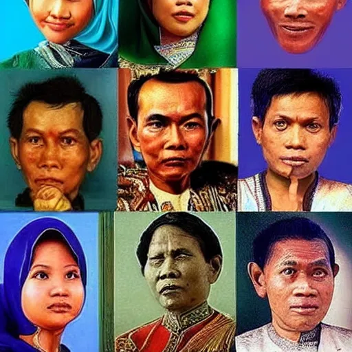 Prompt: indonesia history, perfect faces