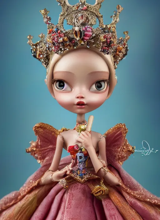 Prompt: closeup profile portrait of tin toy fairytale princess wearing a crown, depth of field, zeiss lens, detailed, symmetrical, centered, fashion photoshoot, by nicoletta ceccoli, mark ryden, lostfish, breathtaking, 8 k resolution, extremely detailed, beautiful, establishing shot, artistic, hyperrealistic, octane render