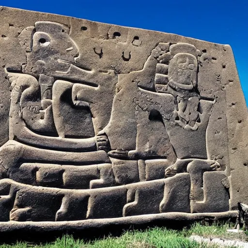 Image similar to ancient toltec petroglyphs bound to the second attention by dreams and empowered by inorganic beings reveal secrets of human perception