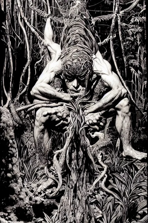 Prompt: The Ayahuasca Spirit, by Bernie Wrightson