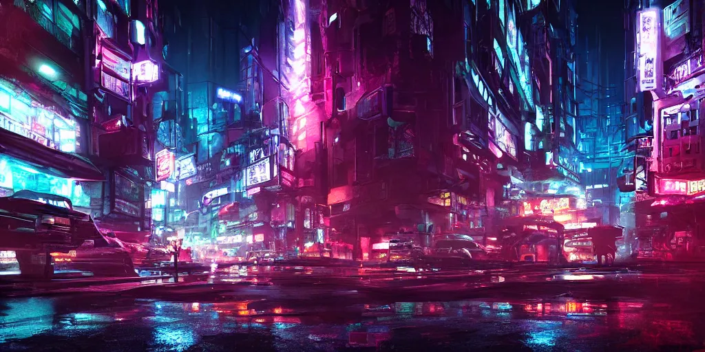 Image similar to cyber town district by liam wong dramatic lighting, cinematic establishing shot, extremely high detail, photorealistic, cinematic lighting