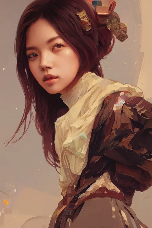 Image similar to portrait of Lisa Blackpink as an architect, highly detailed, digital painting, artstation, concept art, sharp focus, illustration, art by kittichai rueangchaichan and greg rutkowski and alphonse mucha