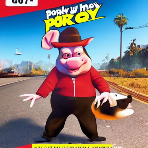 Image similar to porky the pig gta 5 cover art