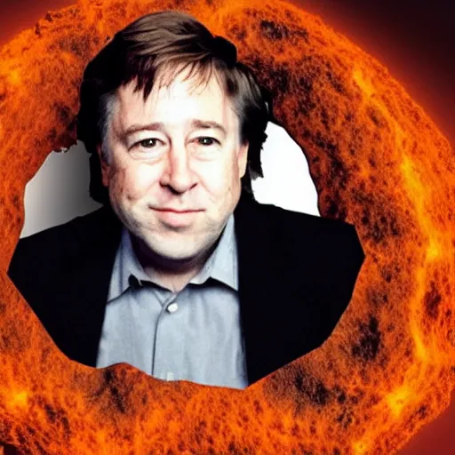 Prompt: bill hicks living inside a crater in bill gates' head