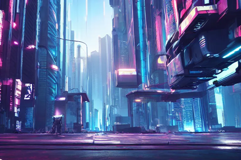 Image similar to cyberpunk alien concept inspired street, futuristic look, highly detailed body, very powerful, photorealistic camera shot, bright studio setting, studio lighting, crisp quality and light reflections, unreal engine 5 quality render