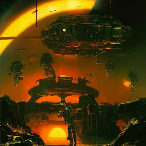 Image similar to android cop in hell, chris foss, john harris, beeple, wayne barlowe