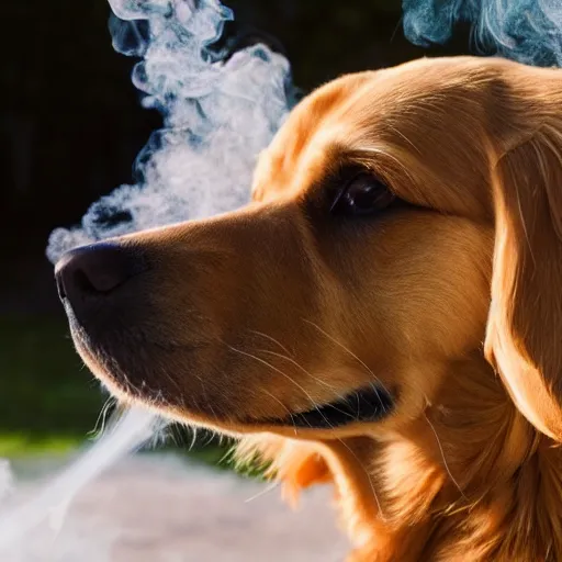 Prompt: golden retriever vaping