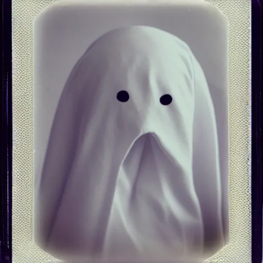 Image similar to adorable ghost polaroid, smol, aesthetic