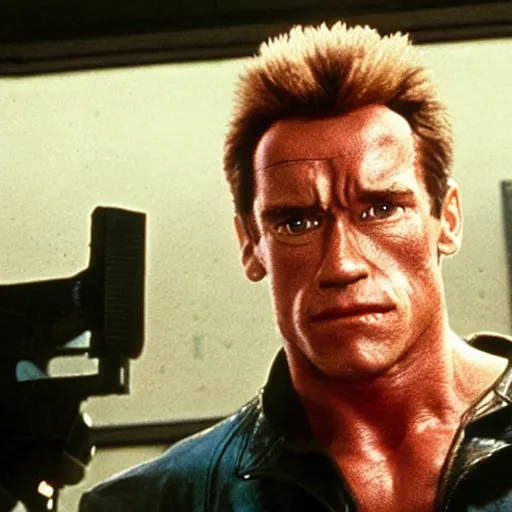 Image similar to pixar animation of schwarzenegger as terminator,