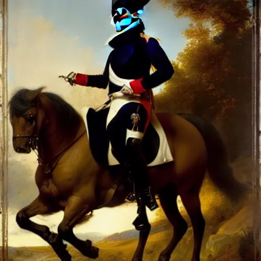 Prompt: Napoleon Bonaparte and his new electric scooter by Jeremy Lipkin and Giuseppe Dangelico Pino, oil on canvas, epic pose, cinematic, poster, 8k