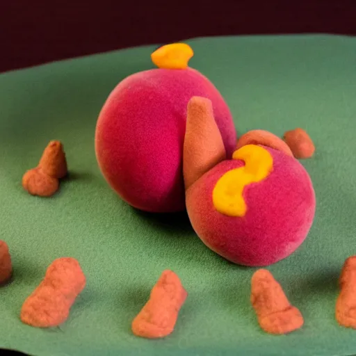 Prompt: claymation peach