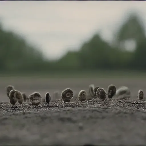 Image similar to heptapods from the arrival, film still from the movie, long lens, shallow depth of field