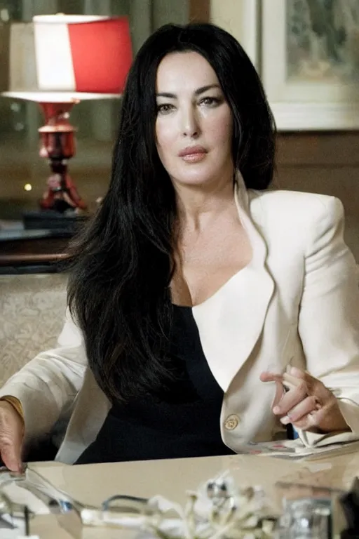 Prompt: Monica Bellucci as the President of the USA