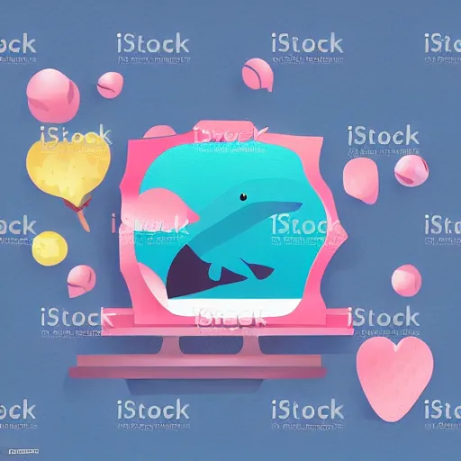 Prompt: vector art,pixel game, floating cute whale