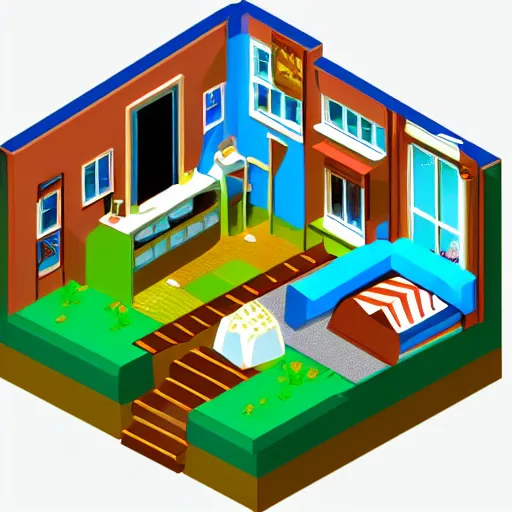 Image similar to cute isometric house