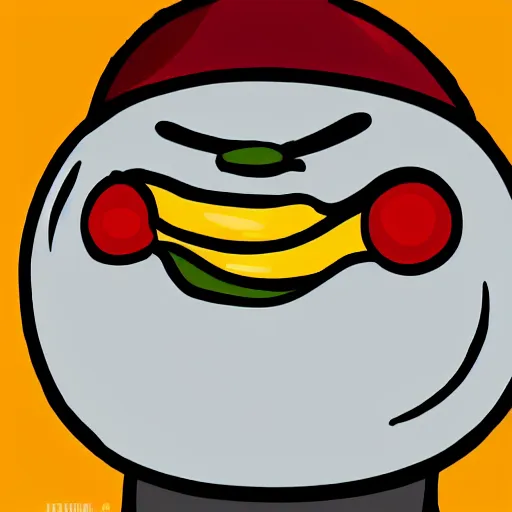 Image similar to a burrito character, angry