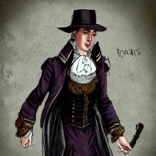 Prompt: young salubri detective in Victorian clothes, commission digital art