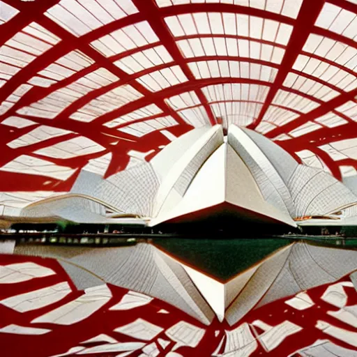 Prompt: futuristic pyramid lotus temple space station with gold, red and white marble panels, by buckminster fuller and syd mead, intricate contemporary architecture, photo journalism, photography, cinematic, national geographic photoshoot