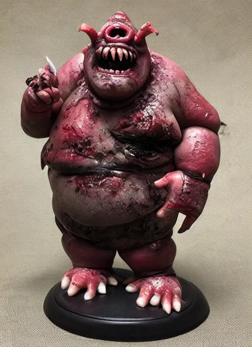 Image similar to Image on the store website, eBay, Wonderfully detailed 80mm Resin figure of a fat ugly monster with bloody dirty skin .