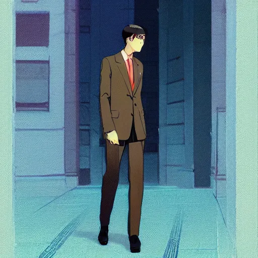 Prompt: wall street trader wearing intricate vintage suit and clothes fashion by ilya kuvshinov and annav dittmann and studio ghibli and wlop and rossdraws, digital art, blue lighting, trending on artstation, marvel arts, featured on pixiv, blue lighting, hd, 8 k, highly detailed, good lighting, beautiful, epic, masterpiece