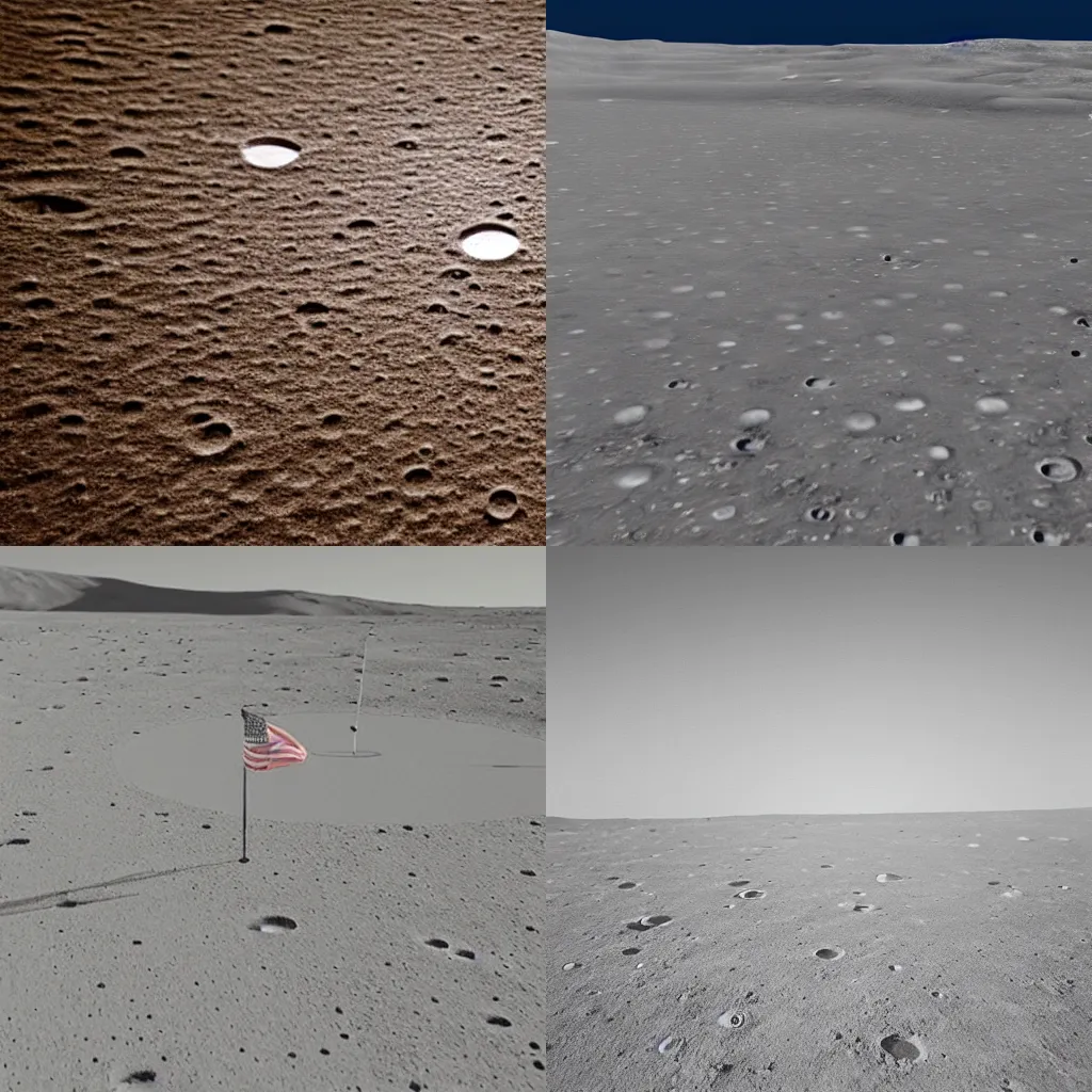 Prompt: A golf course on the surface of the moon