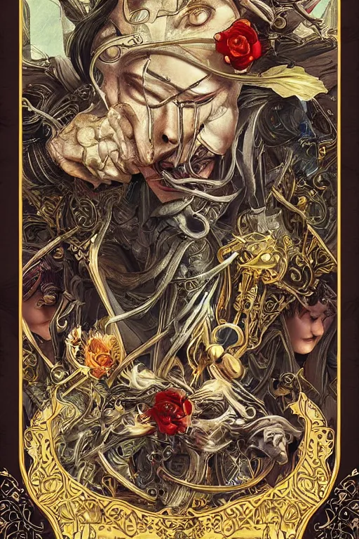 Image similar to cries of oizys, trending on cgsociety, 4 k digital art, intricately defined, complexly detailed, mannerism, [ tarot card ]!!!!!