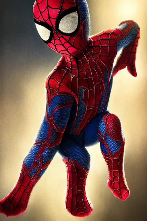 Image similar to majestic and regal portait of baby spiderman, marvel, perfect face, beautiful, intricate, epic, elegant, fantasy, highly detailed, digital painting, hard focus, beautiful volumetric lighting, epic light, ultra detailed, by leesha hannigan, ross tran, thierry doizon, kai carpenter, ignacio fernandez rios