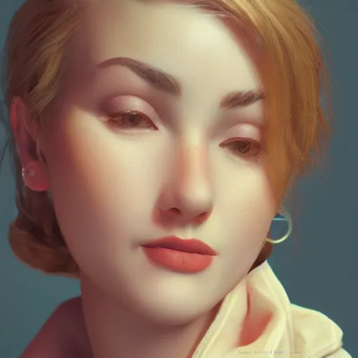 Prompt: beautiful girl portrait from 1950, character concept style trending on artstation concept art detailed octane render cinematic photo-realistic 8k high detailed
