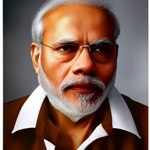 Prompt: a portrait of Narendra Modi by Martin Schoeller, photorealistic, global lighting