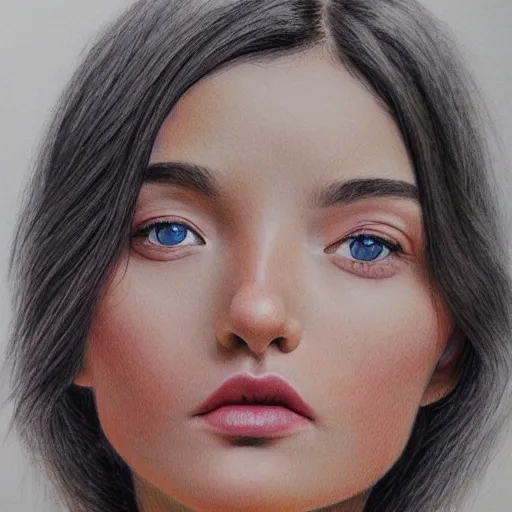 Prompt: Colored pencil art on paper, highly detailed, artstation, portrait, Caran d'Ache Luminance