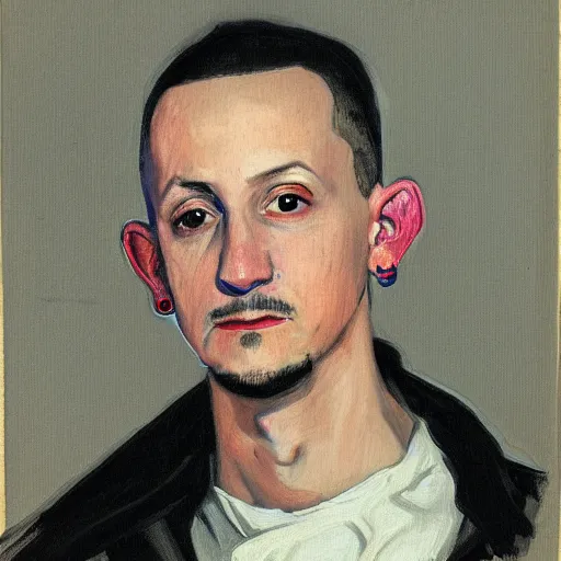 Prompt: portrait of chester bennington, in the style of john singer sargent