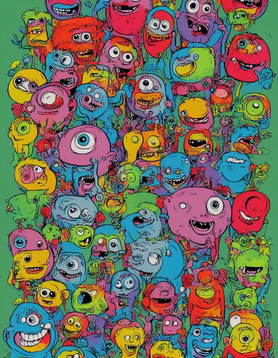Prompt: 1 9 6 0 s funny comical monster, bright colors, cartooning, digital painting, pop, smooth, illustration, art by mark ryden, big daddy ed roth, jack davis, pixar, 8 k