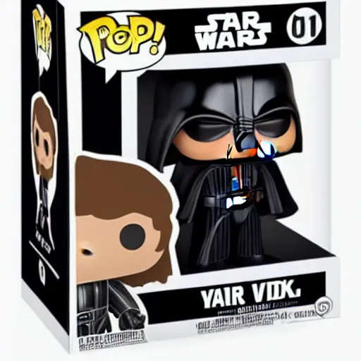 Image similar to darth vader funko pop, 8 k, realistic