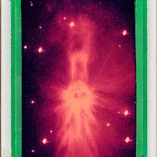 Image similar to expired polaroid ketchup expressing foam nebula exploded astrophotography