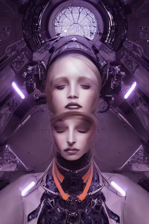 Image similar to portrait futuristic beautiful and goddess and gothic female army navy, at inside of a future submarine, ssci-fi, fantasy, intricate, very very beautiful, elegant, neon light, highly detailed, digital painting, artstation, concept art, soft light, hdri, smooth, sharp focus, illustration, art by tian zi and craig mullins and WLOP and alphonse mucha