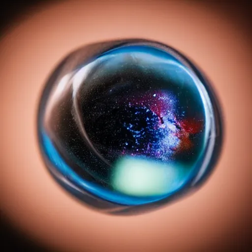 Image similar to photo of an ice cube with a galaxy inside of it