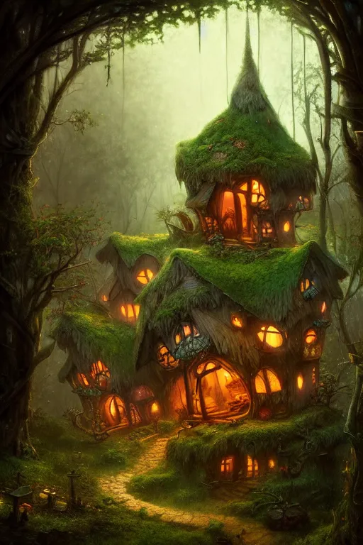 ArtStation - Fantastical Abodes: Immerse Yourself in the Magic and Beauty  of Elven Forest Dwellings.