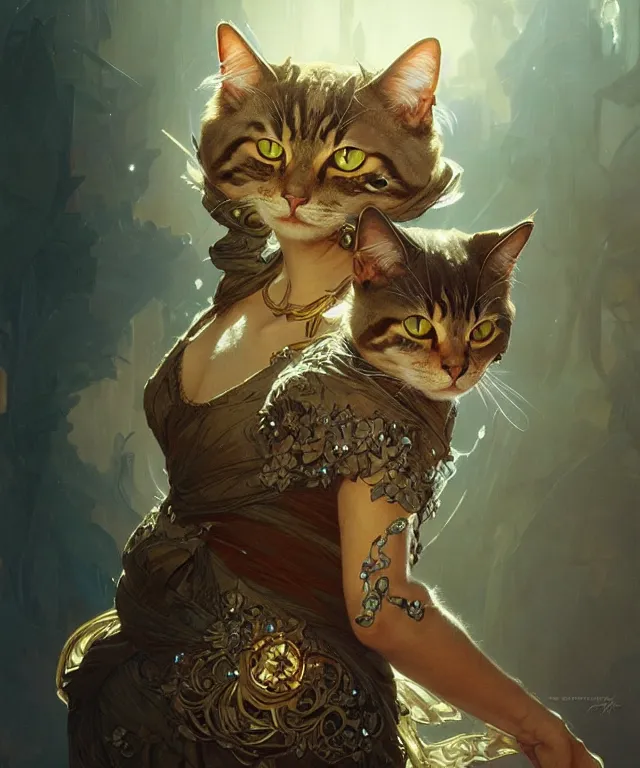 Image similar to A very angry cat, fantasy, intricate, elegant, highly detailed, digital painting, artstation, concept art, smooth, sharp focus, illustration, art by artgerm and greg rutkowski and alphonse mucha