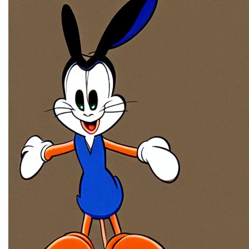 Prompt: still bugs bunny in 1 9 3 0's disney rubber hose animation style