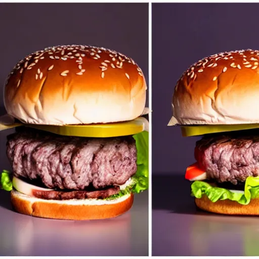 Image similar to a burger - cat hybrid, studio lighting, professional photography