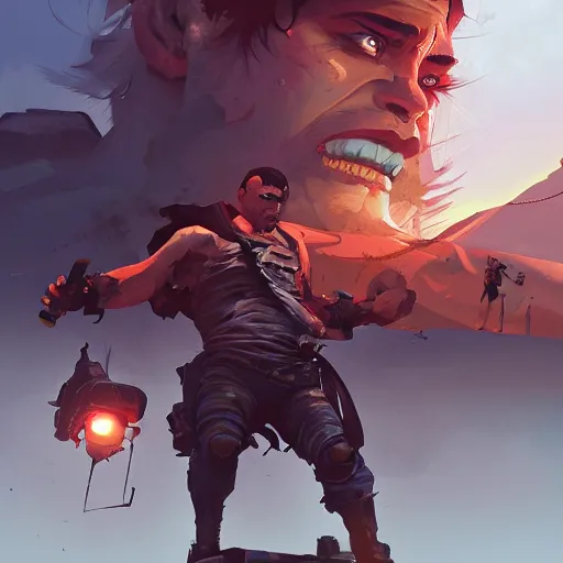 Image similar to hero world mad max, behance hd by jesper ejsing, by rhads, makoto shinkai and lois van baarle, ilya kuvshinov, rossdraws global illumination